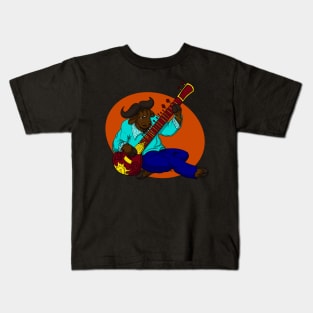 Sitar music is cool. So are water buffalos! Kids T-Shirt